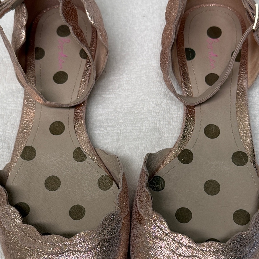 Boden Metallic Rose Gold Suede Elsie Ballet Flats Size 9.5 - Picture 9 of 13
